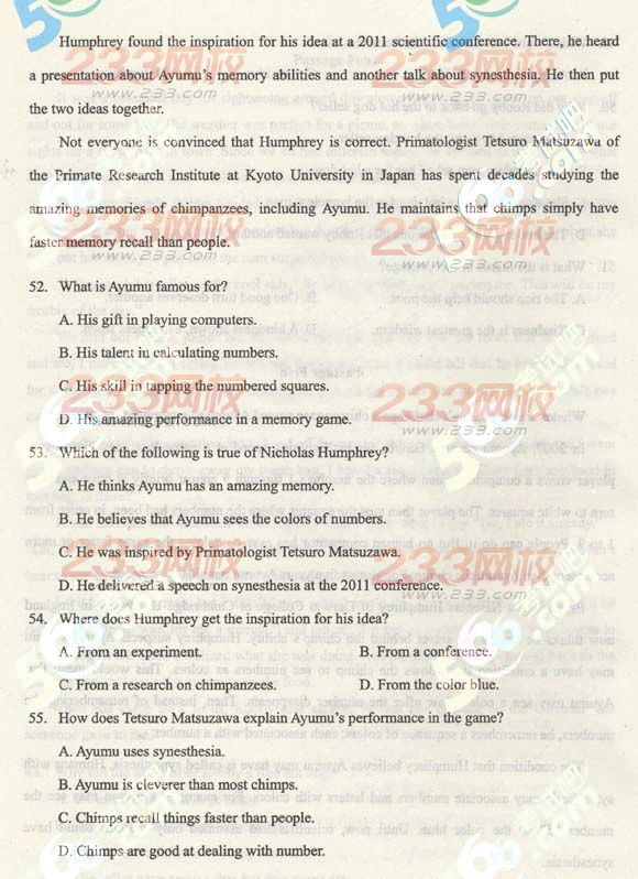 2013年成人高考专升本英语真题及答案(标准版)(图11)